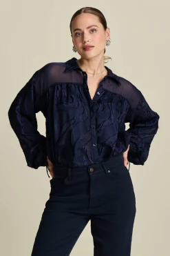 BLOUSE Jacquard Midnight Blue