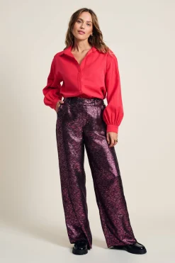 BLOUSE Violet Shimmer Vibrant Pink