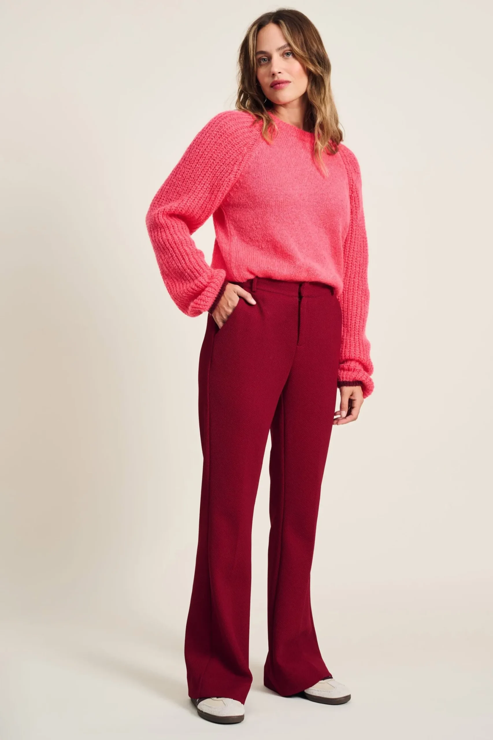 BROEK Flare Burgundy Red