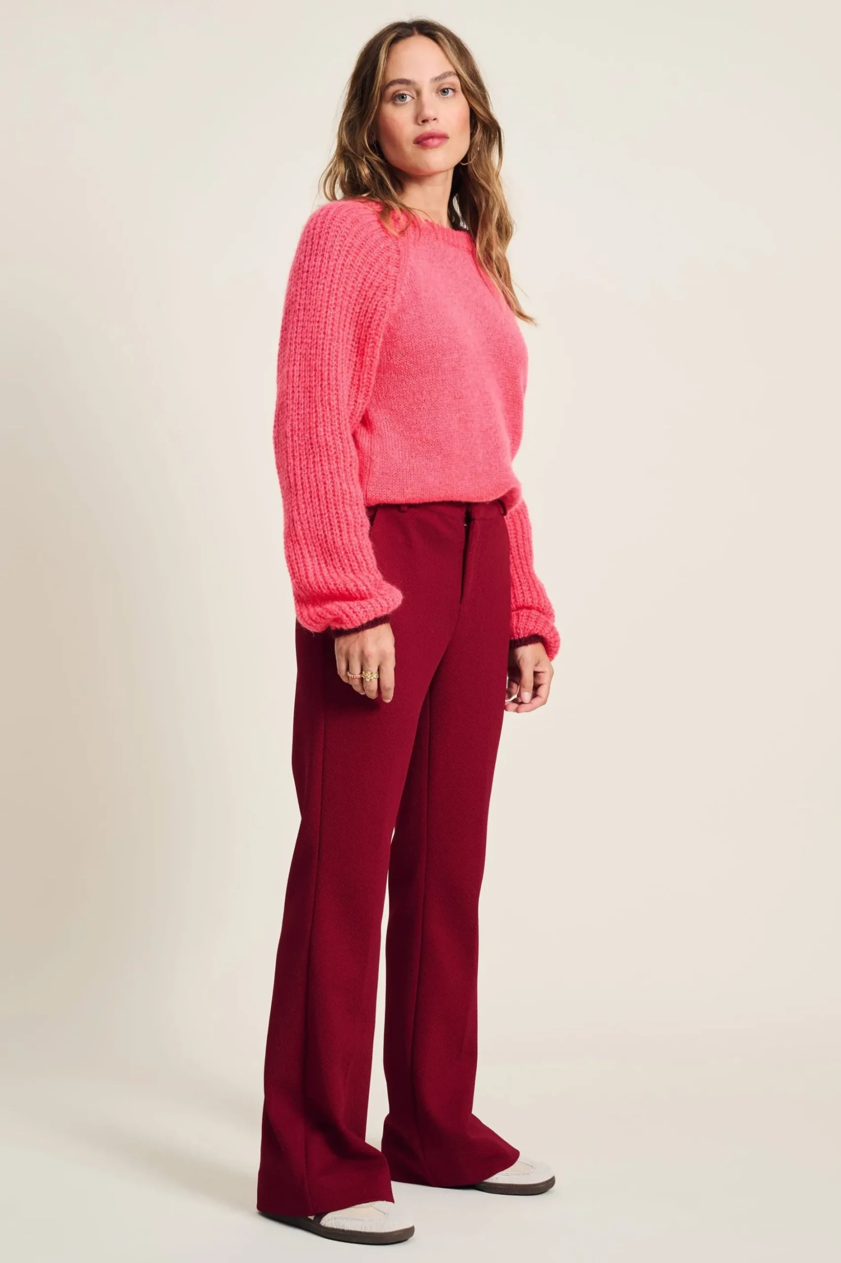 BROEK Flare Burgundy Red