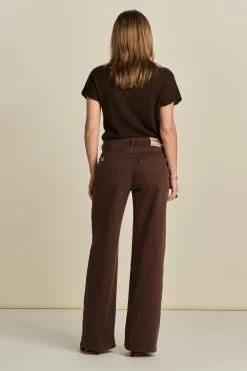 JEANS Wide Leg Washed Brown
